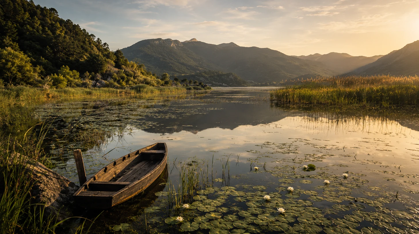 Skadarsko jezero okruženo zelenilom i planinama